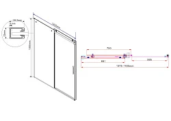 Душевая дверь в нишу Vincea Como 140см VPS-1C140CL профиль хром, стекло прозрачное