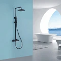 Душевая стойка ABBER Wasser Kreis AF8160B с термостатом, без излива, черная матовая