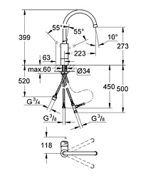 Смеситель для кухни Grohe Concetto 32666001 хром