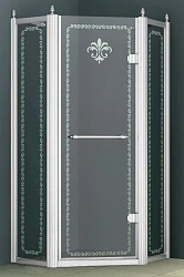 Душевой уголок Cezares Retro 90x90 RETRO-P-1-90-PP-Br-R профиль бронза, стекло рифленое с узором