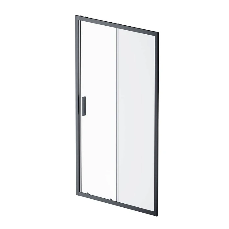 Дверь душевая в нишу AM.PM Gem 110см W90G-110-1-195BM профиль черный, стекло прозрачное/матовое