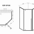 Душевой уголок Vincea Penta 100х100см VSP-3P100CL профиль хром, стекло прозрачное