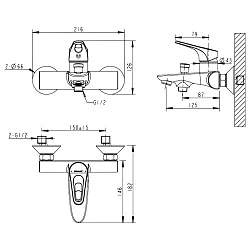 Смеситель для ванны с душем Bravat Drop-D F648162C-B-RUS хром