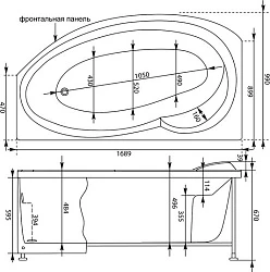 Акриловая ванна Aquanet Jersey 170x90 L 00205405 белая глянцевая