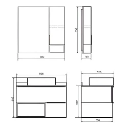 Тумба с раковиной Comforty Штутгарт 90 00-00002868CF дуб тёмно-коричневый