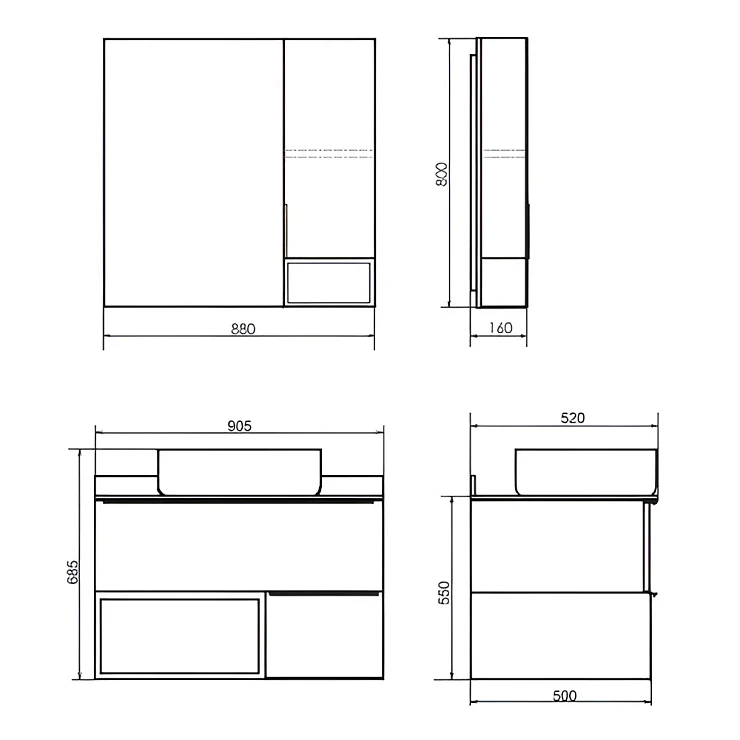 Тумба с раковиной Comforty Штутгарт 90 00-00002868CF дуб тёмно-коричневый