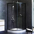 Душевой уголок AM.PM X-Joy 90x90см W88G-205-090BT64 профиль черный, стекло прозрачное