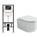Комплект инсталляции Ceramica Nova CN121002MB с унитазом CN4006, кнопка черная матовая