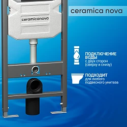 Система инсталляции для унитазов Ceramica Nova Envision Round CN1001B с кнопкой черная матовая