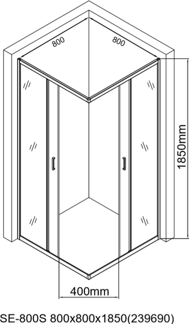 Душевой уголок Aquanet SE-800S 80x80см 270064 профиль хром, стекло прозрачное