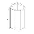 Душевой уголок AM.PM Gem 90x90см W90G-405-090MT профиль хром, стекло прозрачное