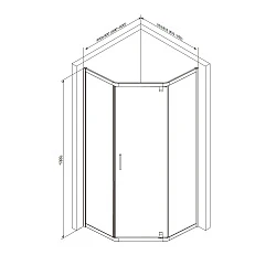 Душевой уголок AM.PM Gem 90x90см W90G-405-090MT профиль хром, стекло прозрачное