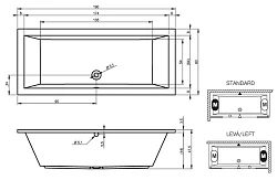 Акриловая ванна Riho Lusso 190x80 B015001005 без опоры, белая глянцевая