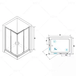 Душевой уголок RGW Passage PA-146B 70x90см 020814679-14 профиль черный, стекло прозрачное