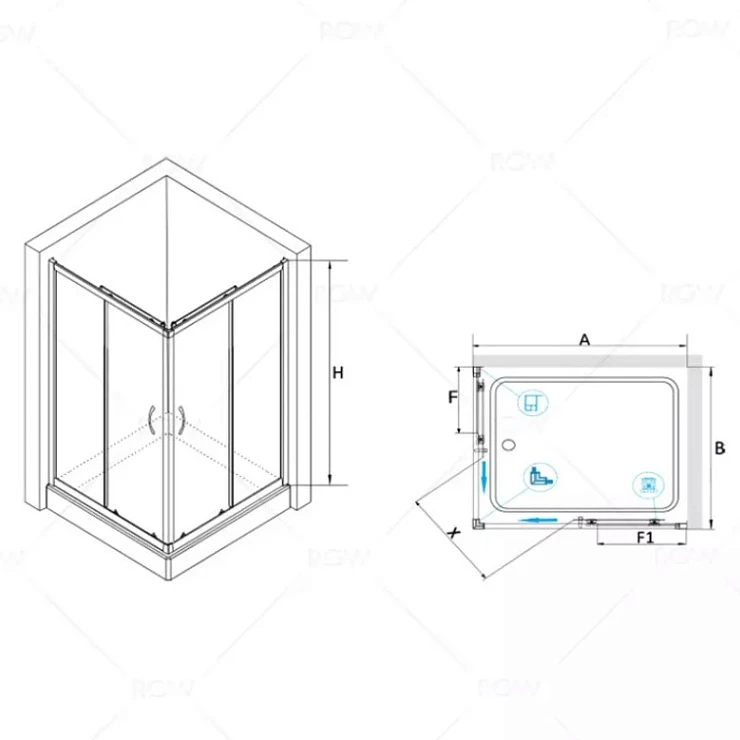 Душевой уголок RGW Passage PA-146B 70x90см 020814679-14 профиль черный, стекло прозрачное