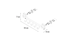 Планка 5 крючка Fixsen Kvadro FX-61305В-5