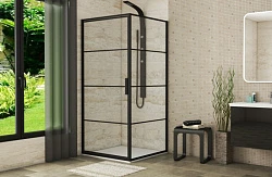 Душевой уголок Bravat Blackline 90x90см BS090.2115B профиль черный, стекло прозрачное