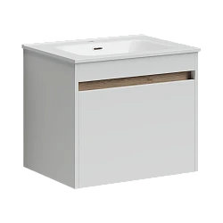 Тумба с раковиной Sancos Smart 60 белая глянцевая