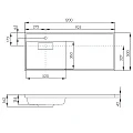 Раковина встраиваемая Aquaton Лондри 120см 1A72843KLH01L левая, белая