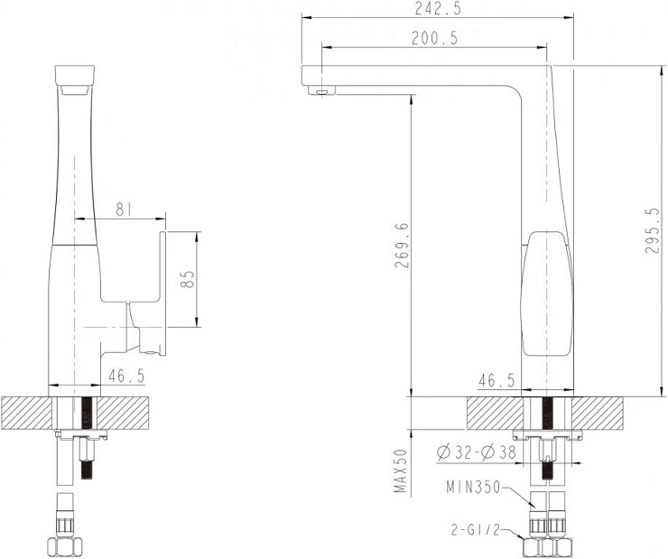 Смеситель для кухни Bravat FIT F7135188CP-RUS хром