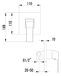 Смеситель встраиваемый для душа Lemark Unit LM4523C хром