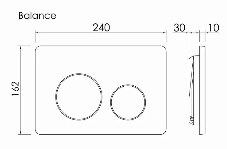 Система инсталляции для унитазов Ceramica Nova Balance CN121001MB с кнопкой черной матовой