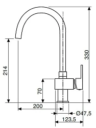 Смеситель для раковины Cezares Unika UNIKA-LSM1-A-NOP-W0 чёрный матовый
