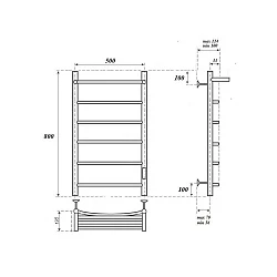 Полотенцесушитель электрический Bonna Hestia 800x500 BNP-EV4CP-dt8050Ch хром