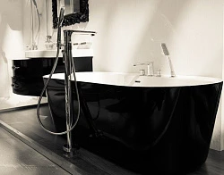 Акриловая ванна BelBagno 178x84x58 BB14-NERO/BIA черная глянцевая