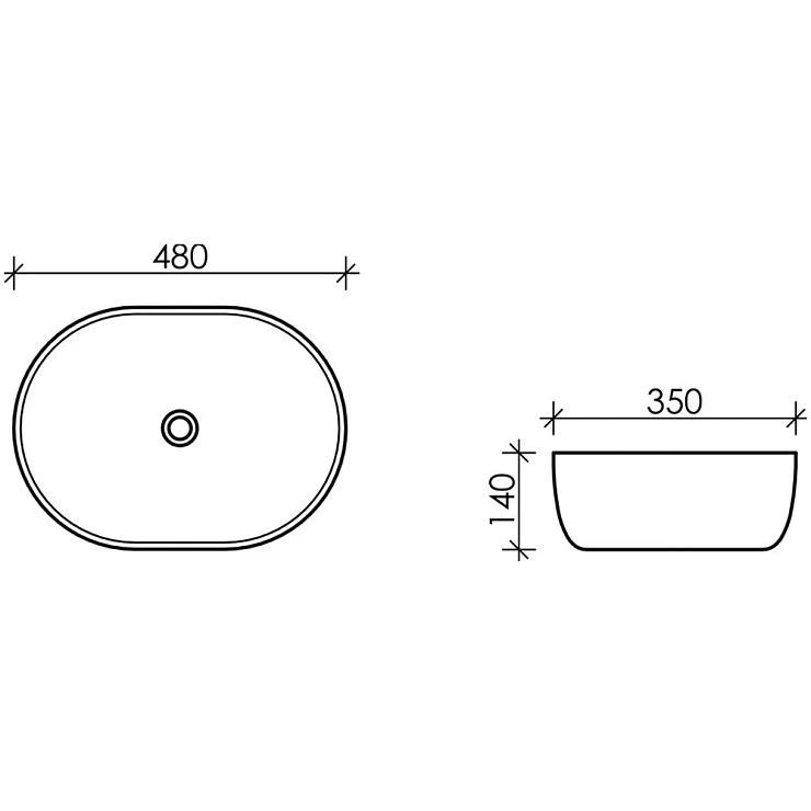 Раковина накладная Ceramica Nova Element CN6019 белая глянцевая