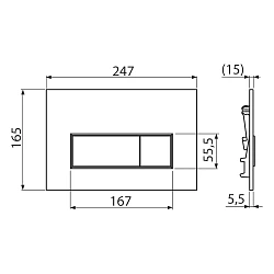 Кнопка смыва AlcaPlast THIN M578 черная матовая