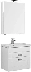 Мебель для ванной Aquanet Рондо 70 белый 2 ящика, зеркало камерино