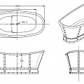 Акриловая ванна BelBagno 168x78x71 BB33-CF36 белая глянцевая
