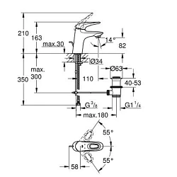 Смеситель для раковины Grohe Eurostyle New 33558LS3 белый