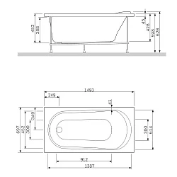 Экран AM.PM Joy 150x70 W85A-150-070W-P белый