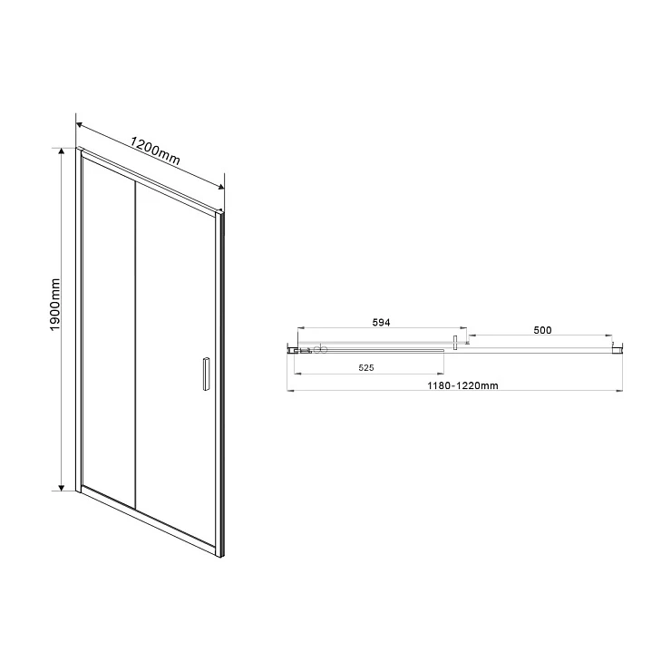 Душевая дверь в нишу Vincea Garda 120см VDS-1G120CLB профиль черный, стекло прозрачное