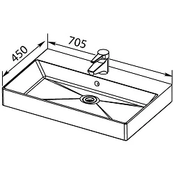 Раковина встраиваемая Sanovit Slim Synergy 70см 198207 белая