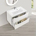 Тумба с раковиной Vincea Mia 80 белая глянцевая