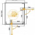 Душевой уголок Cezares Slider 100x90см SLIDER-AH-2-80/90-90/100-GRIGIO-NERO черный, стекло серое