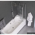 Шторка на ванну Excellent Fliper 120х140см R KAAX.1309.1200.PR профиль хром, стекло прозрачное