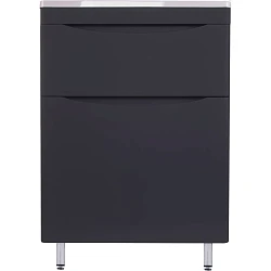 Тумба под раковину Style Line Бергамо мини 60 СС-00002308 антискрейч черный матовый