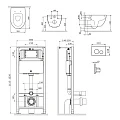 Комплект инсталляция с унитазом AM.PM Awe IS49001.111738 белый, синий