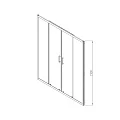 Душевая дверь в нишу Vincea Alpha 160см VDS-3AL2160CL профиль хром, стекло прозрачное