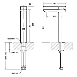Смеситель для раковины Bravat Frey F1368401CP-ENG хром