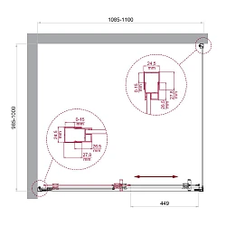 Душевой уголок BelBagno Luce LUCE-AH-1-110/100-C-Cr профиль хром, стекло прозрачное