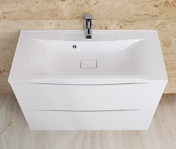 Тумба с раковиной BelBagno Marino 120 белая глянцевая