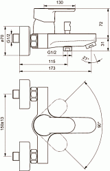 Душевой комплект Ideal Standard Vito B1132AA 2АА+В9503ААВ1132АА хром