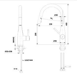 Смеситель для кухни Bravat Miranda F7164208BW-1B-ENG черный