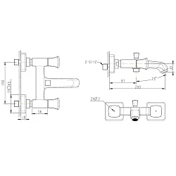 Смеситель для ванны с душем Bravat Whirlpool F678112C-01 хром