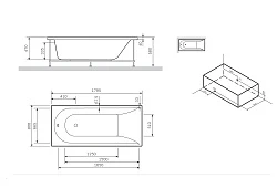 Каркас для ванны AM.PM Spirit W72A-180-080W-R2 Серый